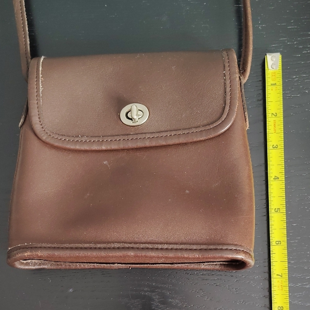 Vintage Coach 9049 Tango Leather Bag Mahogany Nickel Hardware Crossbody - Picture 14 of 15